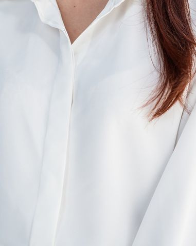  Áo sơ mi basic nẹp nút giấu 