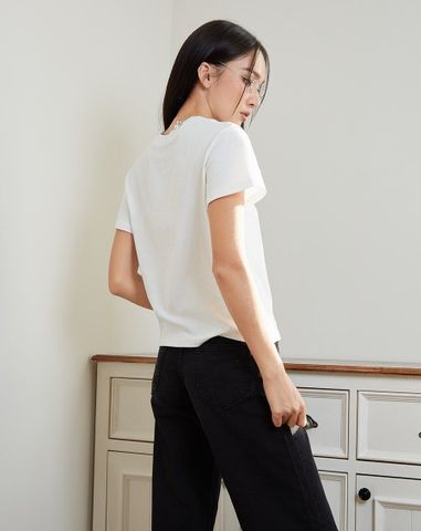  Áo thun basic cổ tròn 