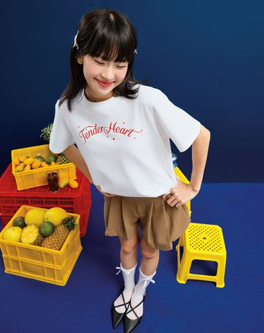  Áo thun form Regular tay ngắn in silicon Tender Heart 