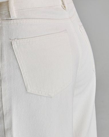  Quần dài denim ống rộng 