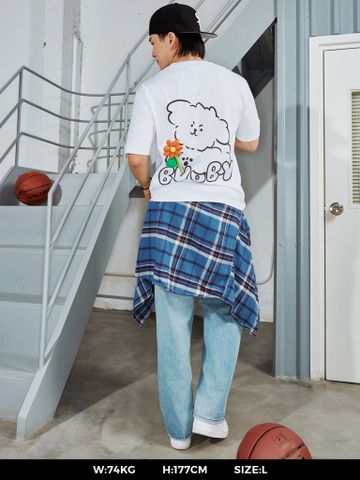  Áo thun unisex Newzy Wonder oversized 100% cotton đính bông hoa NZATH008 