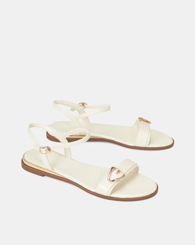  Giày Sandal Bệt Trang Trí Khoá 