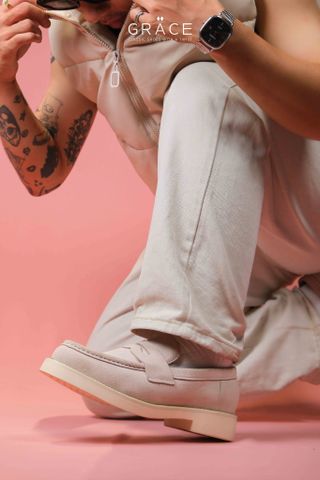  URBAN FLEX PENNY LOAFER 612 OFF WHITE SUEDE 