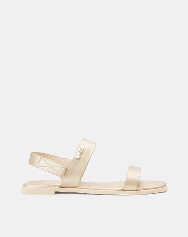  Giày Sandal Đế Bệt Quai Ngang Phối Khóa Trang Trí 