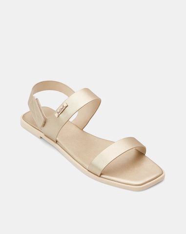  Giày Sandal Đế Bệt Quai Ngang Phối Khóa Trang Trí 