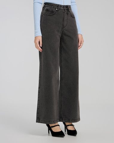  Quần dài denim ống rộng 