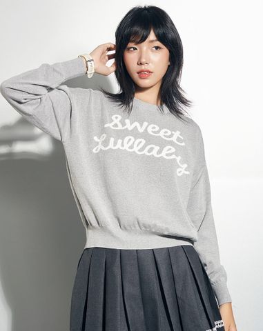  Áo dệt kim oversized tay dài 