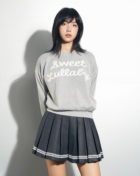  Áo dệt kim oversized tay dài 