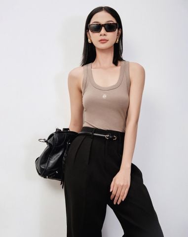  Áo thun tanktop thêu chữ J cách điệu 