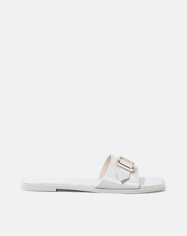  Dép mũi vuông khóa trang trí 