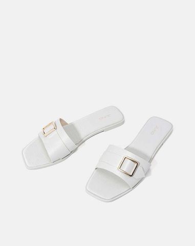  Dép mũi vuông khóa trang trí 