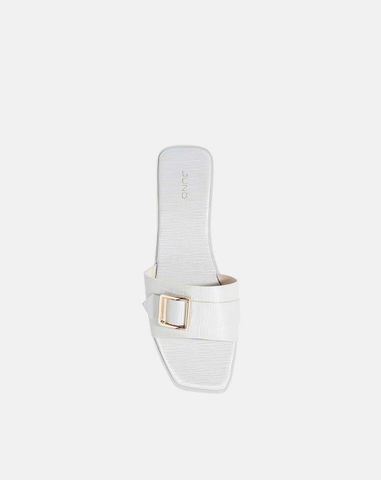  Dép mũi vuông khóa trang trí 