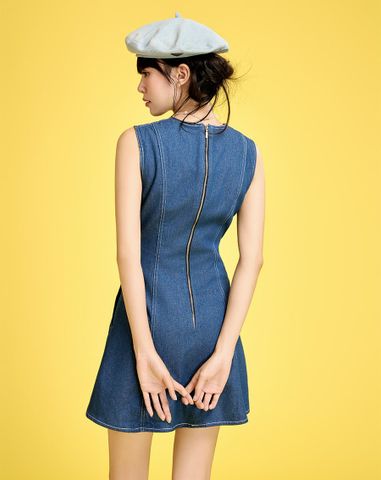  Đầm basic mini vải denim 