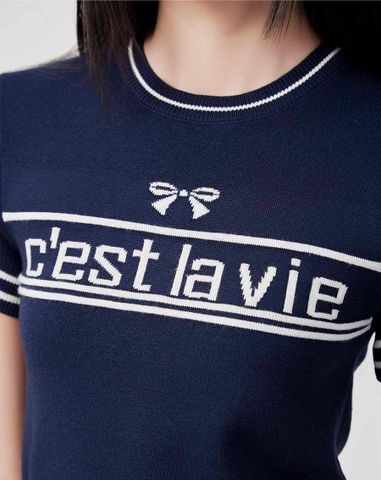  Áo dệt ngắn tay cest la vie 