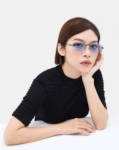  Mắt Kính Slim Square classic Gọng kim loại 