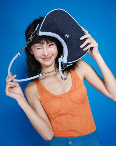  Túi Xách Nhỏ Shoulder Strap Thêu Icon Logo 