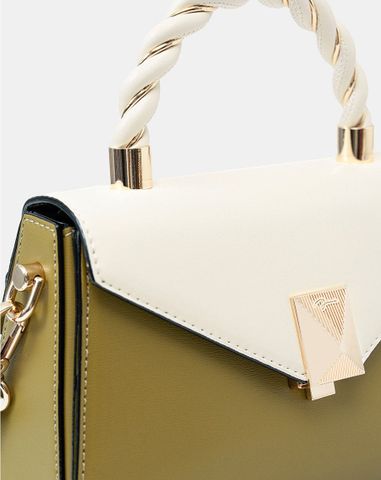  Túi Xách Nhỏ Tay Cầm Xoắn Phối Charm Trang Trí 