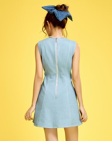  Đầm basic mini vải denim 