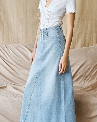  Chân Váy Denim midi form A 