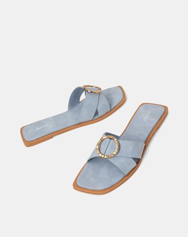  Giày Sandal Bệt Gắn Khoá Trang Trí 