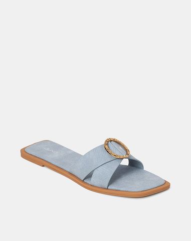  Giày Sandal Bệt Gắn Khoá Trang Trí 