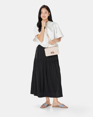  Giày Sandal Bệt Gắn Khoá Trang Trí 