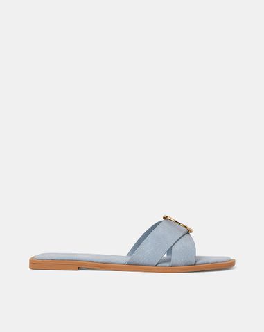  Giày Sandal Bệt Gắn Khoá Trang Trí 