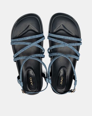  Giày Sandal Đế Bệt Quai Mảnh Chéo 