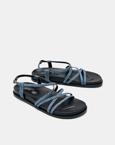  Giày Sandal Đế Bệt Quai Mảnh Chéo 