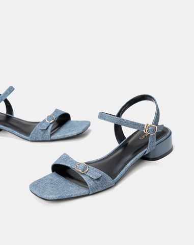  Giày Sandal Quai Đắp Phối Khóa Oval 