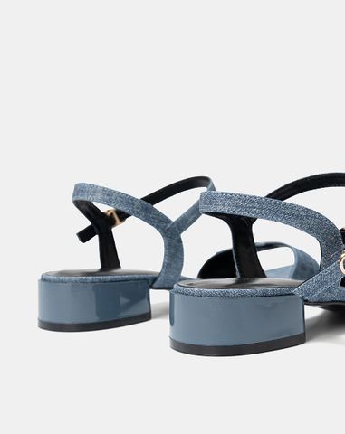  Giày Sandal Quai Đắp Phối Khóa Oval 