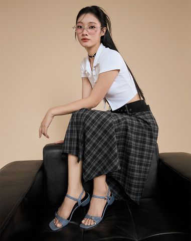  Giày Sandal Quai Đắp Phối Khóa Oval 