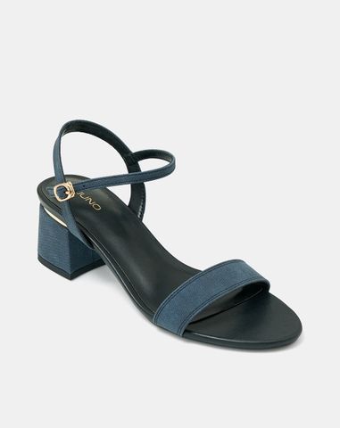  Giày Sandal Gót Vuông Quai Ngang Bản Lớn Quai Cổ Chân 