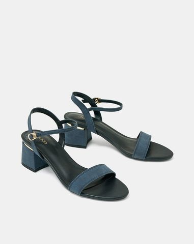  Giày Sandal Gót Vuông Quai Ngang Bản Lớn Quai Cổ Chân 