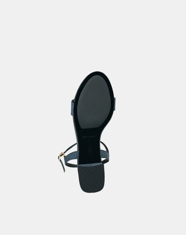  Giày Sandal Gót Vuông Quai Ngang Bản Lớn Quai Cổ Chân 