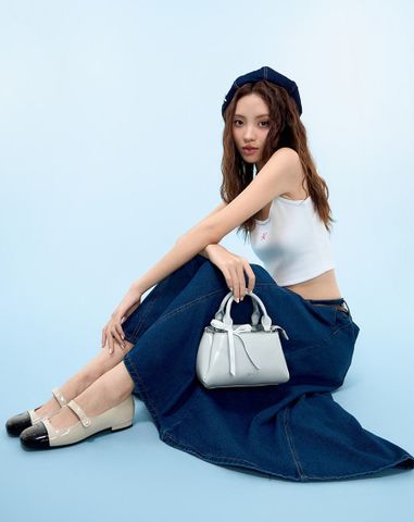  Túi Xách Nhỏ Top Handle Trang Trí Nơ 