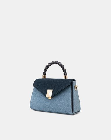  Túi Xách Nhỏ Tay Cầm Xoắn Phối Charm Trang Trí 