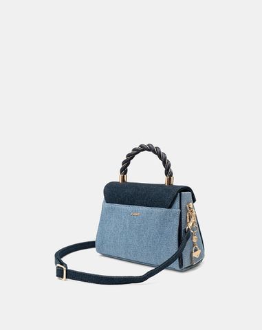  Túi Xách Nhỏ Tay Cầm Xoắn Phối Charm Trang Trí 