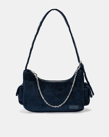  Túi Xách Nhỏ Đeo Vai Phối Vải Nhung Tăm 