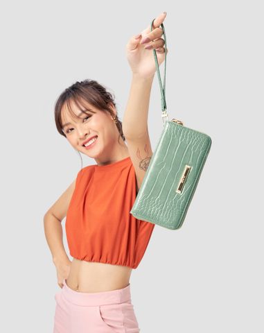  Ví Phối Vân Da Cá Sấu 