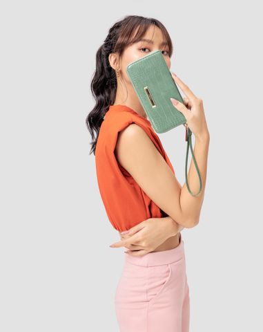  Ví Phối Vân Da Cá Sấu 