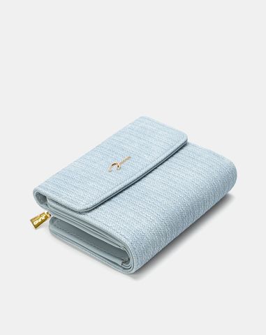  Ví Ngắn Cầm Tay Đính Logo Chữ Ký Kim Loại 