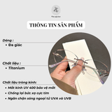  Gọng khoan không viền 0619-B dáng lục giác titanium cao cấp 