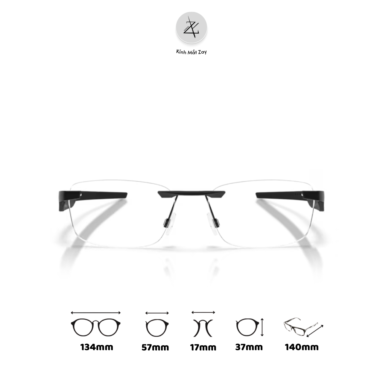  Gọng khoan không viền Oakley Steakhouse 1.0 0OX3126 dáng chữ nhật kim loại C-5™ Alloy chính hãng fullbox 