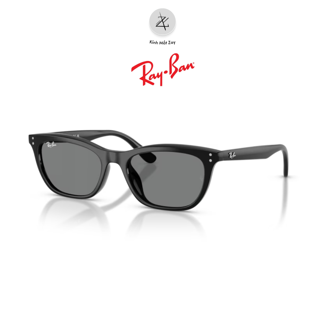  Kính mát RayBan 0RB4474D dáng mắt mèo nhựa Propionate chính hãng fullbox 