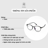  Gọng kính IRVINJIN 1079 dáng tròn nhựa TR90 dẻo chính hãng 