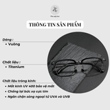  Gọng kính Zay Eyewear 88116 dáng vuông nửa khung phong cách hàn quốc 