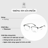  Gọng kính nửa khung Velocity VL23655 dáng vuông thép không gỉ chính hãng fullbox 