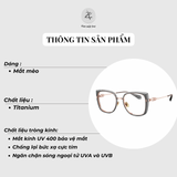  Gọng kính Bolon BA6067 dáng mắt mèo titanium chính hãng fullbox 