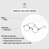  Gọng kính Zay Eyewear 8807 dáng tròn titanium phong cách Hàn Quốc 